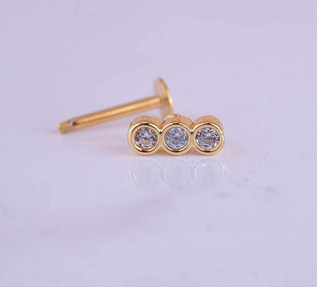 Piercing Tres Circones Dorado Ref: H1348