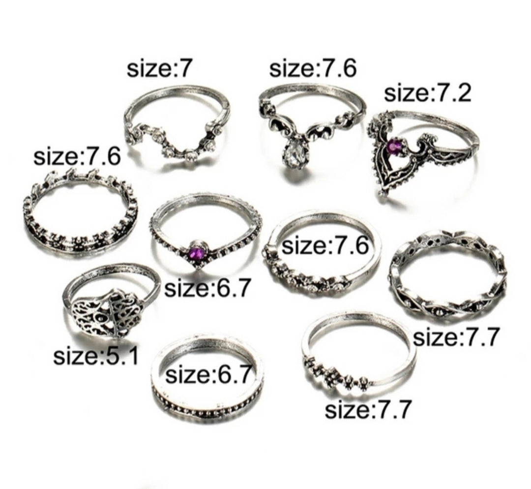 Set X 10 Anillos Corona Mano 1706: Ref