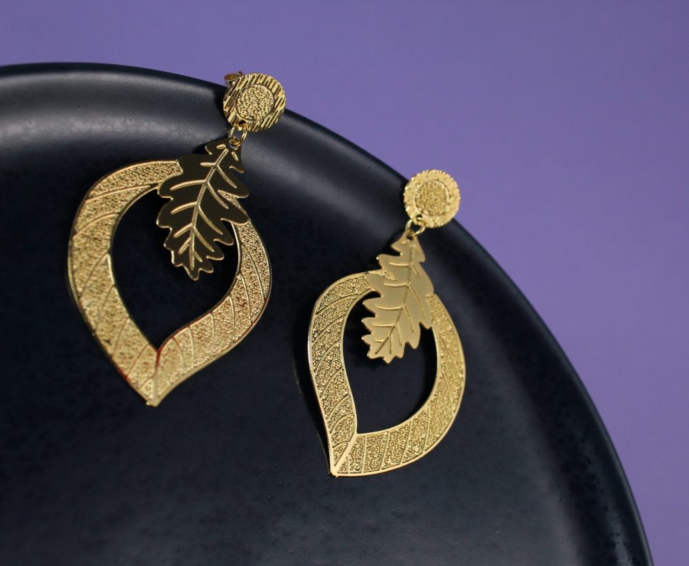 Aretes Hojas Dorados 1903: Ref