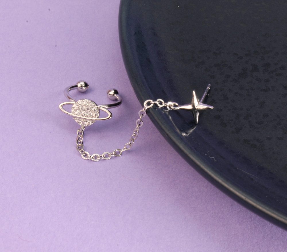 Ear Cuff Planeta Plateado 2105: Ref