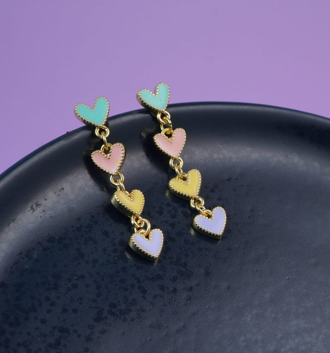 Aretes Corazones Pasteles 566: Ref