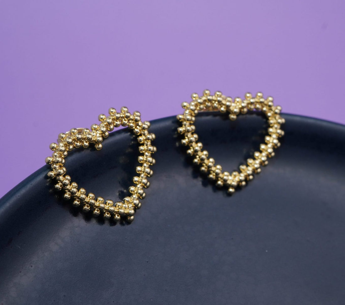 Aretes Corazones Bordados 99594:Ref