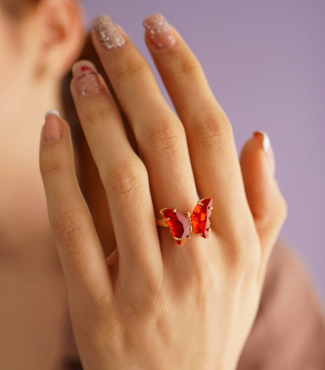 Anillo Mariposa Rojo Ref: A260