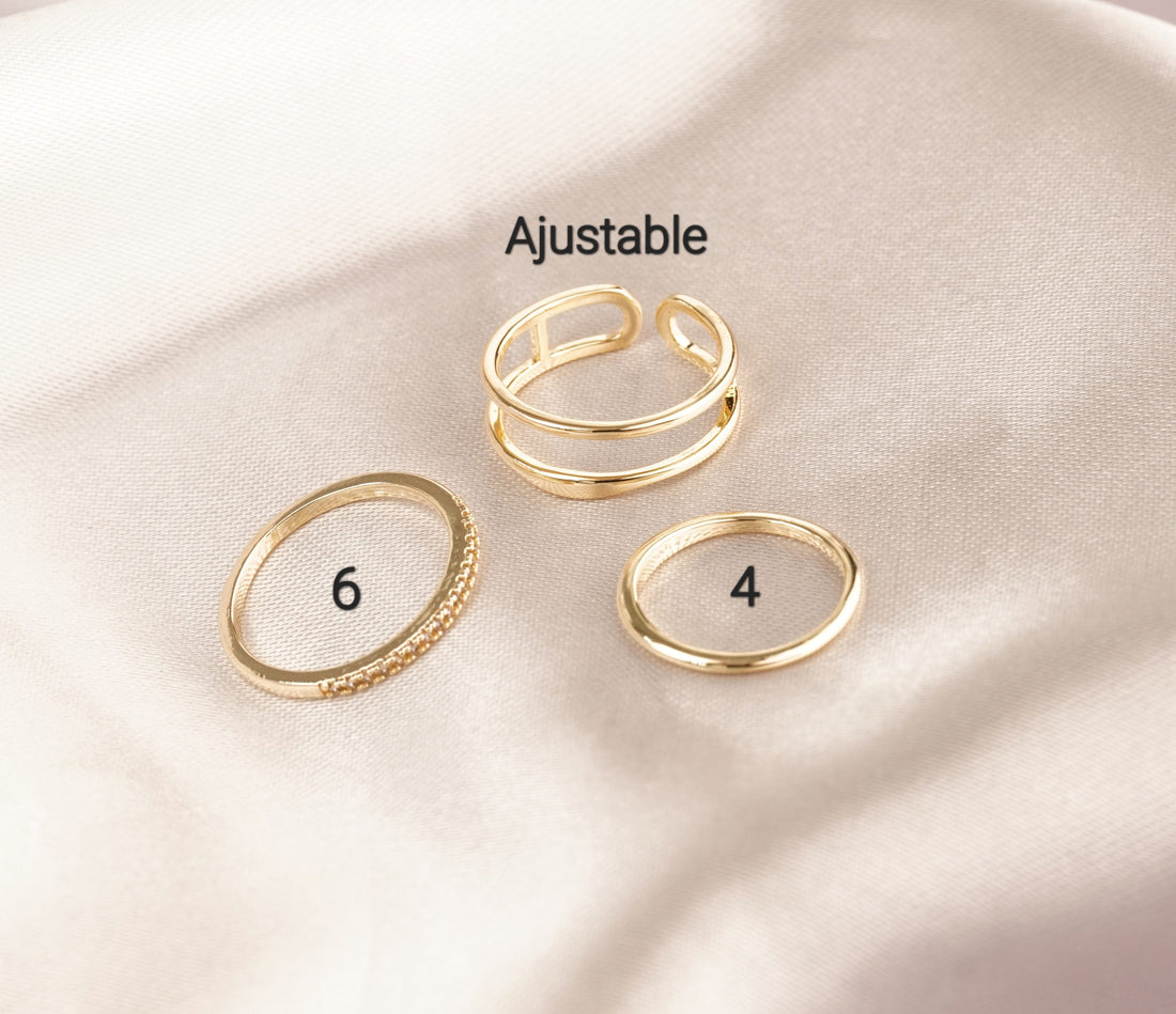 Set X 3 Anillos Julieta Dorados Ref: J049