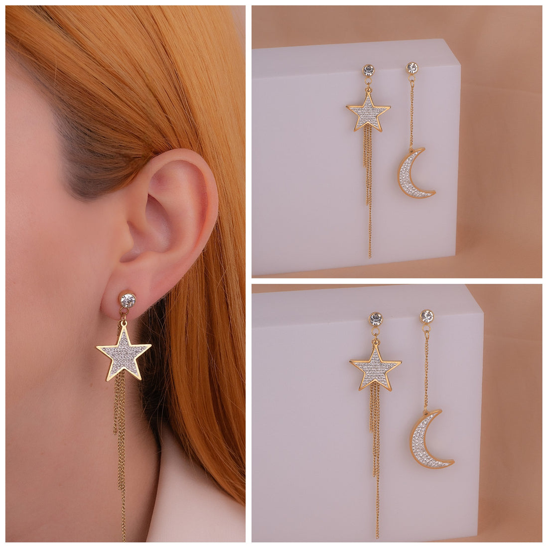 Aretes Luna Estrella  Ref: B1765