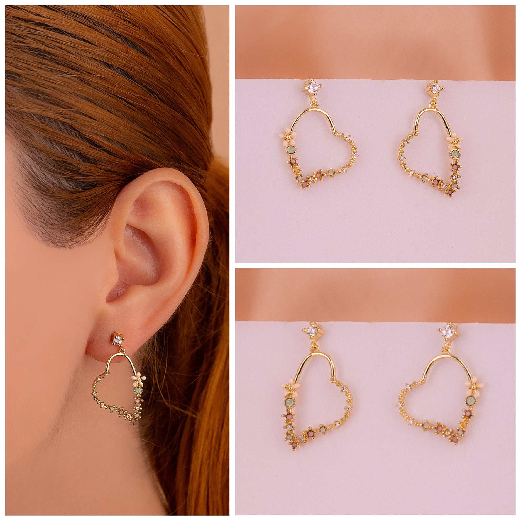 Aretes Leonor Dorados Ref:B444