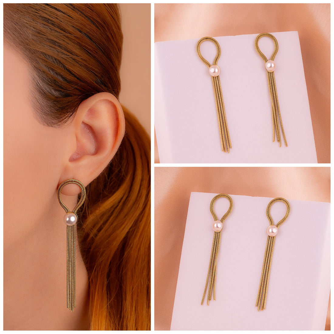 Aretes Gretel Dorados Ref:B1045