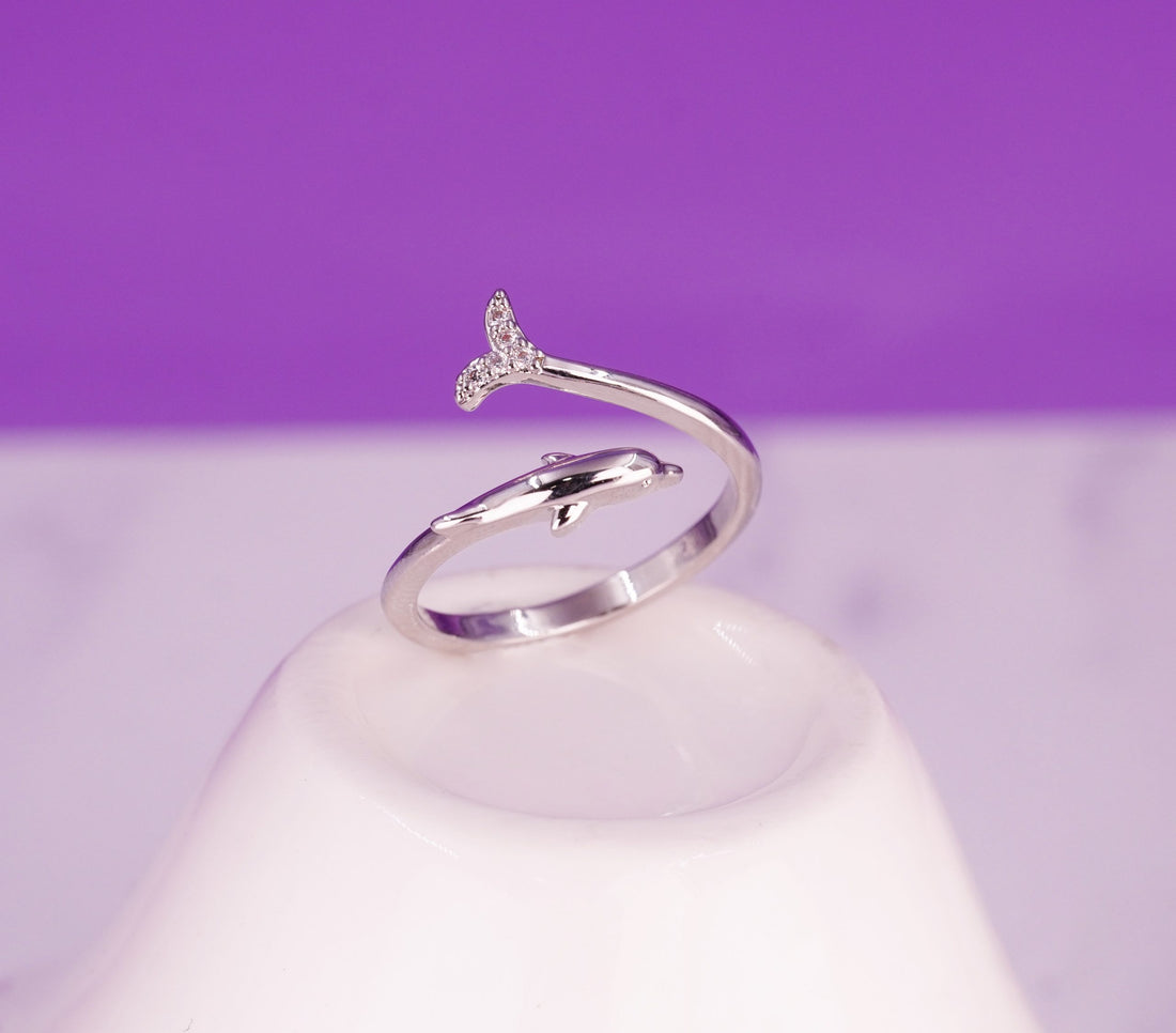 Anillo Delfin Plateado Ref: A364