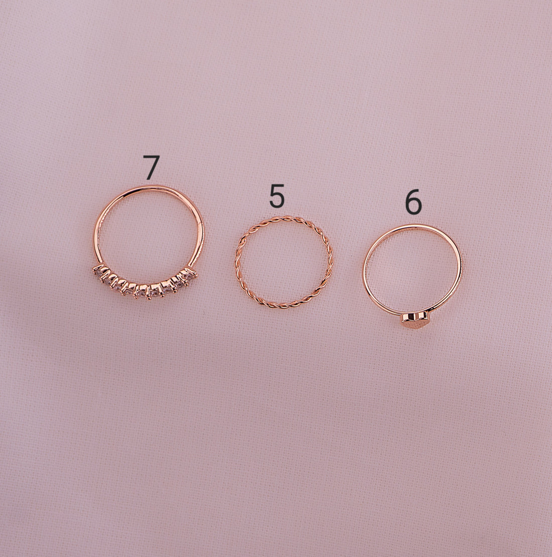 Set x 3 Anillos Emma Oro Rosa Ref: J370