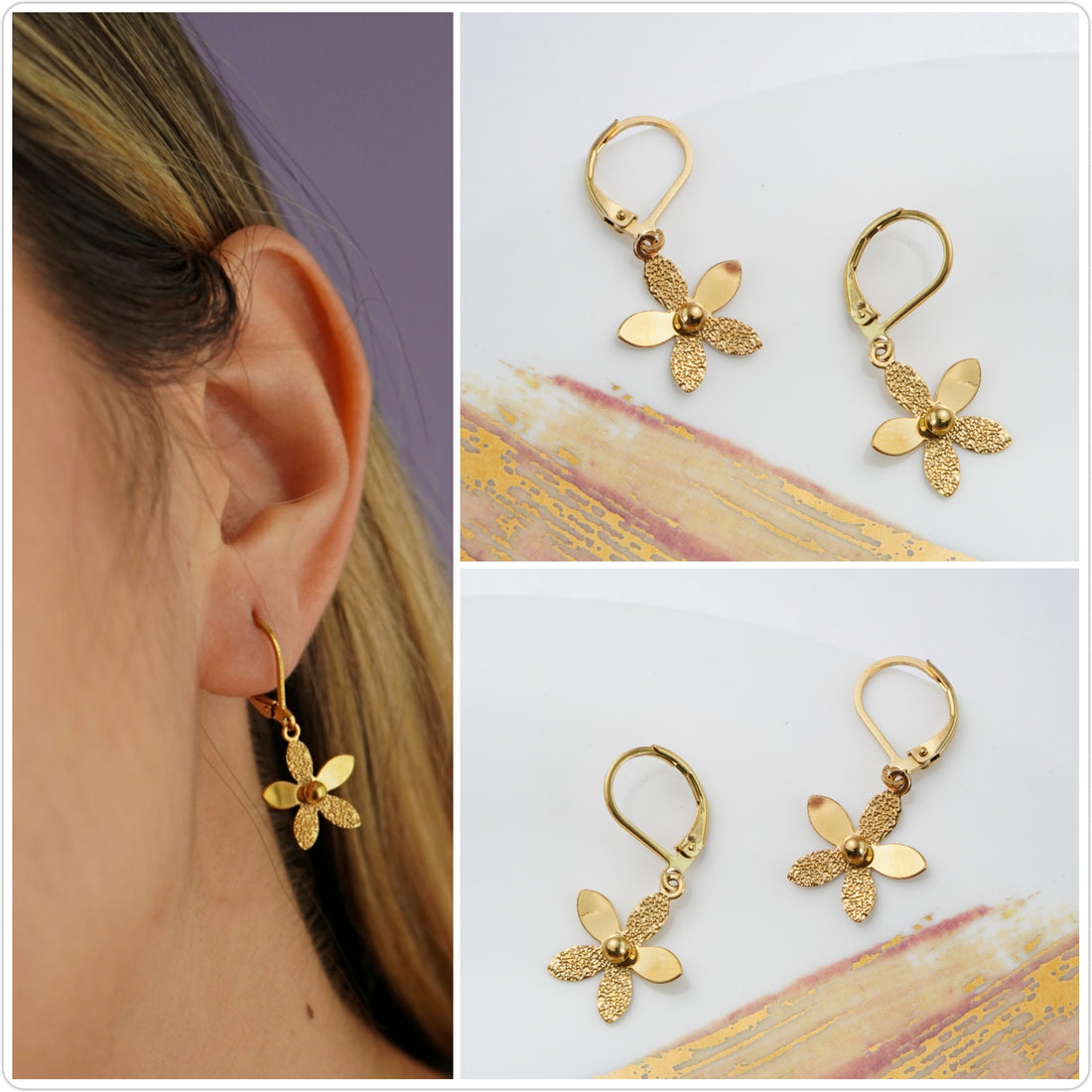 Aretes Florecitas Dorados 99863: Ref