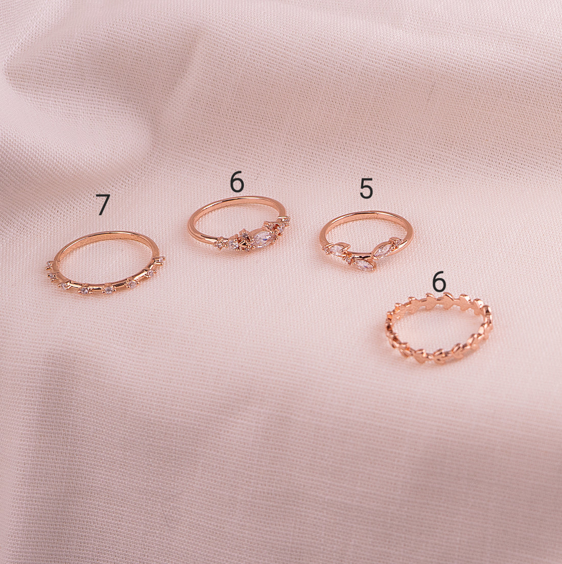 Set X 4 Anillos Roma Oro Rosa Ref:J469