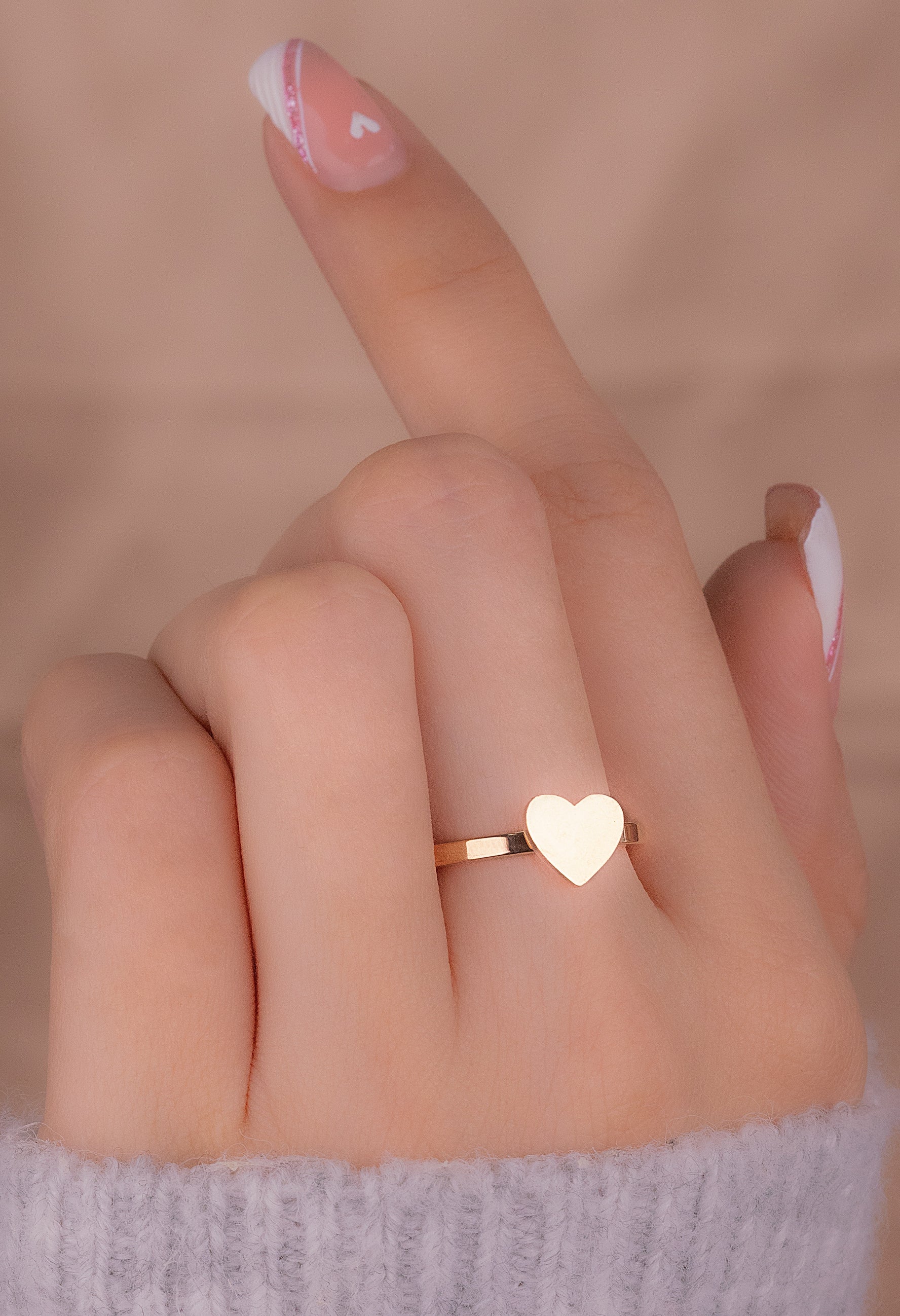 Anillo Corazón Oro Rosa Talla 7 Ref: A3120