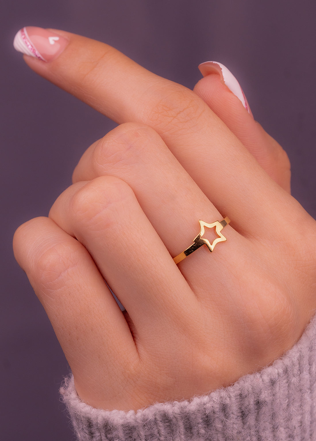 Anillo Estrellita Dorado Talla 7 Ref: A2800