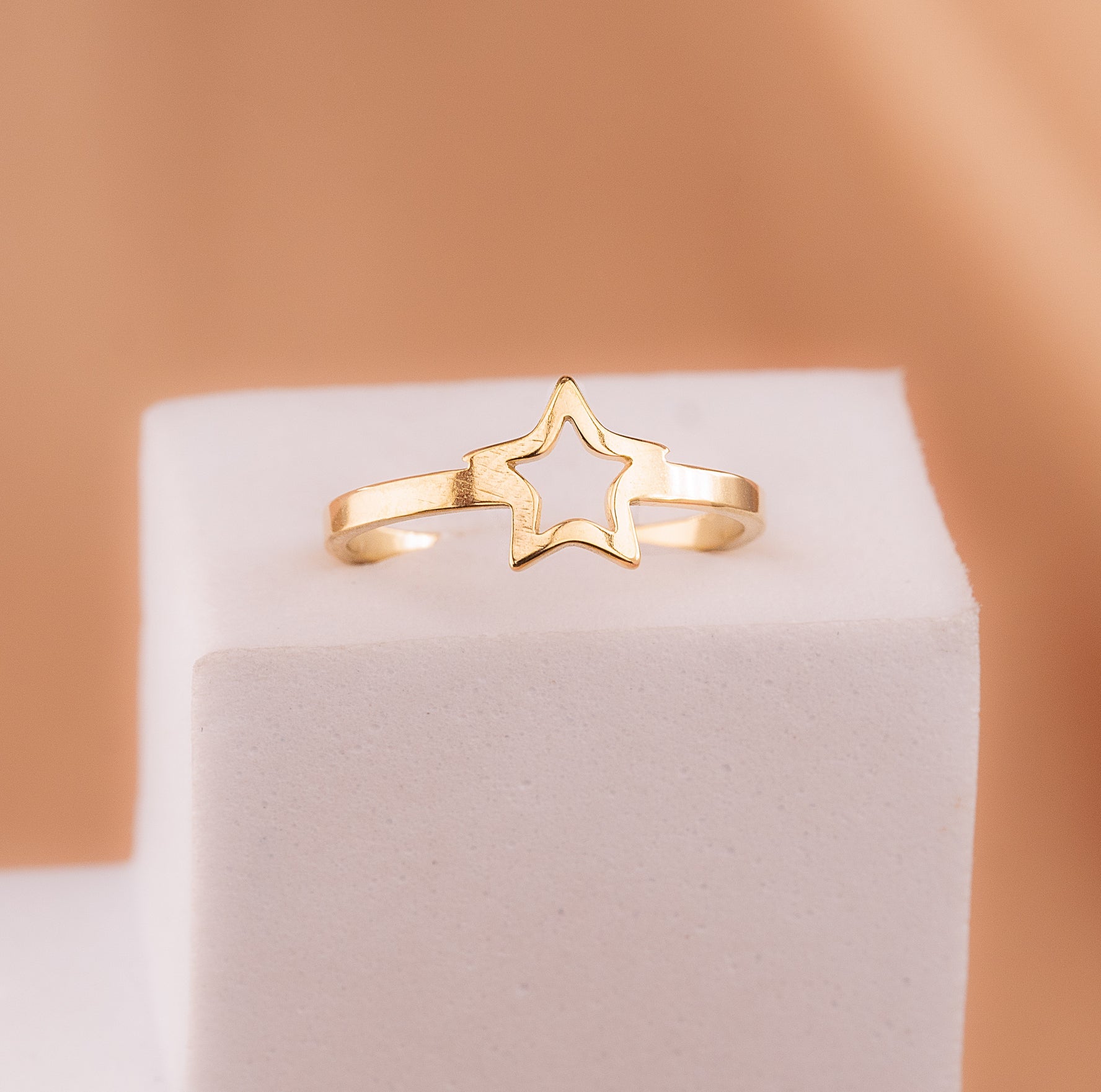 Anillo Estrellita Dorado Talla 7 Ref: A2800