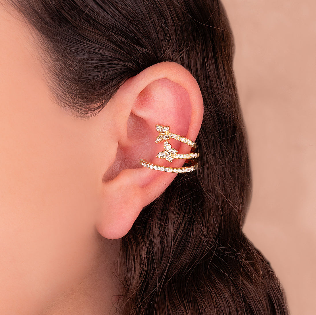 Ear Cuff Mariposas Dorado Ref: E035