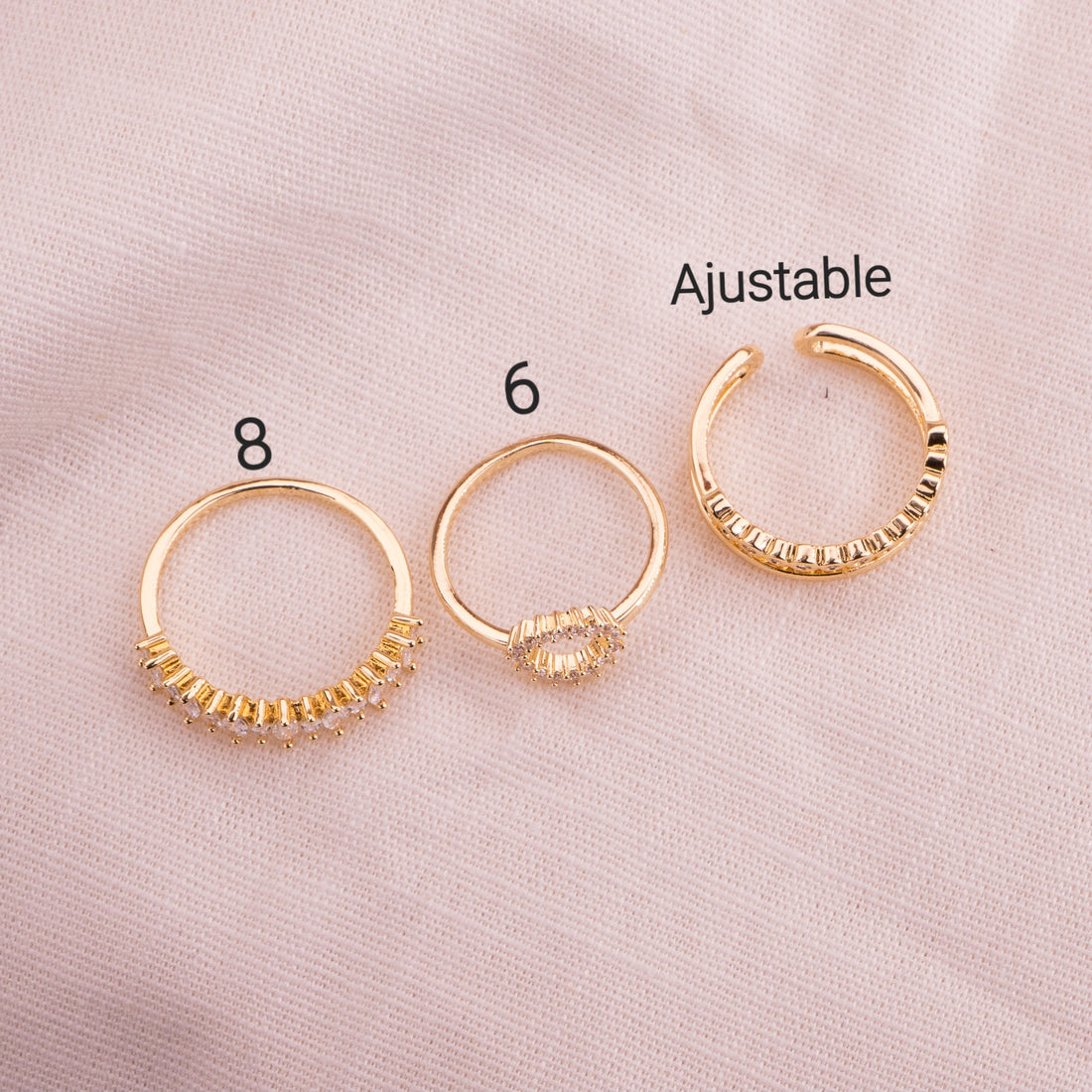 Set X 3 Anillos Charlotte Dorados Ref: J549