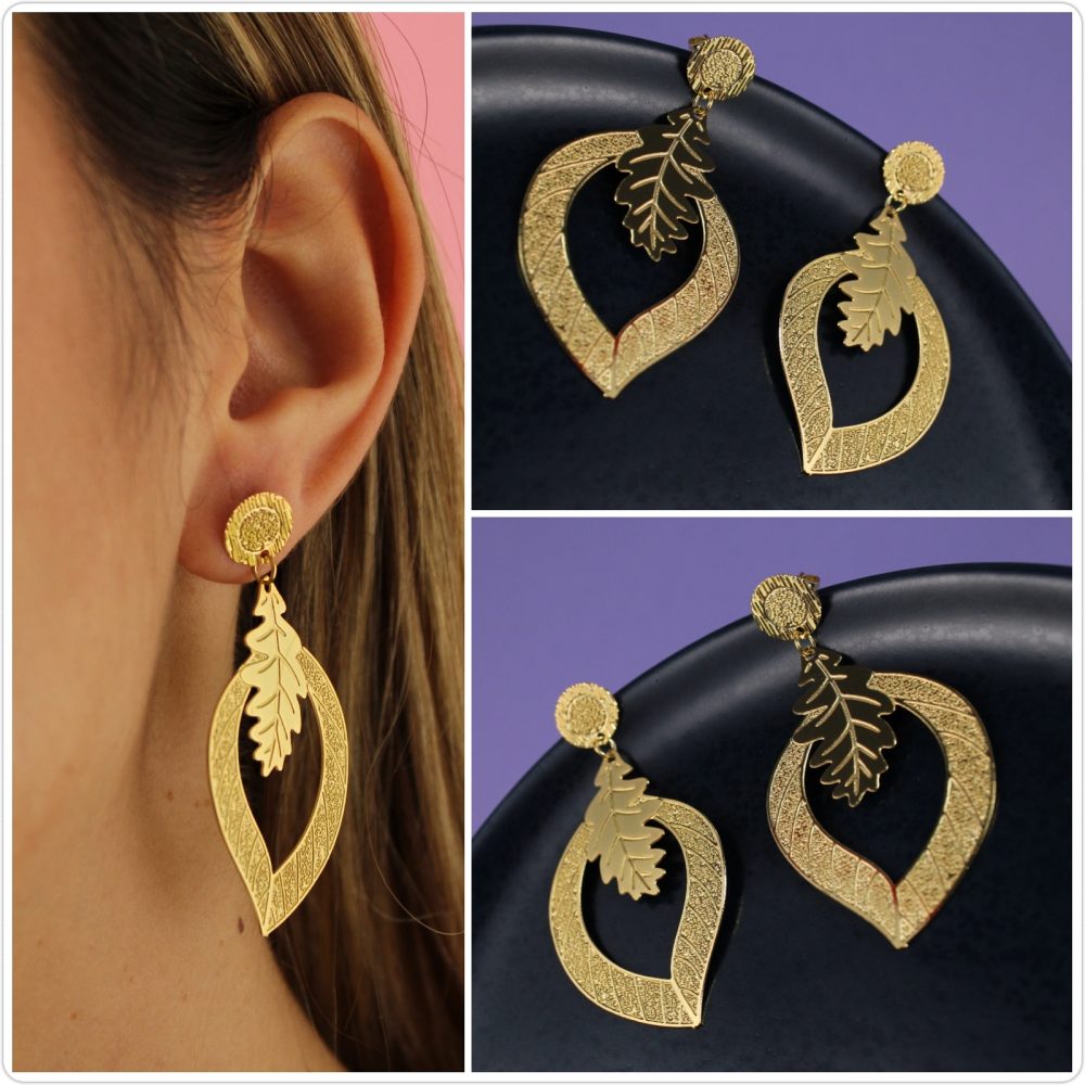 Aretes Hojas Dorados 1903: Ref