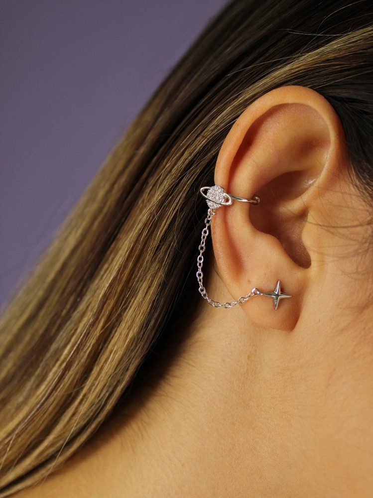 Ear Cuff Planeta Plateado 2105: Ref