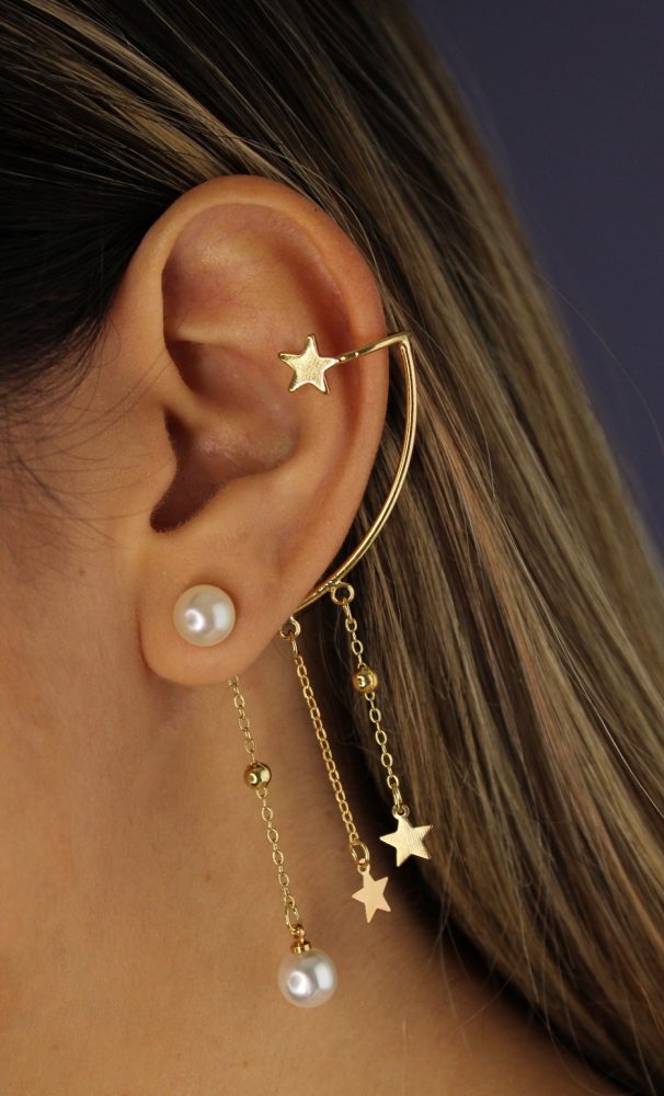 Ear Cuff Perlas Estrellas 2164: Ref