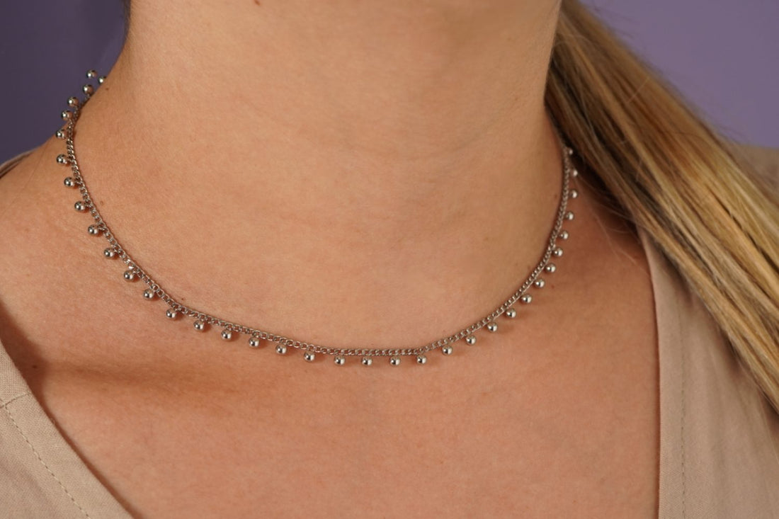 Chocker Bolitas Plateado 99852: Ref