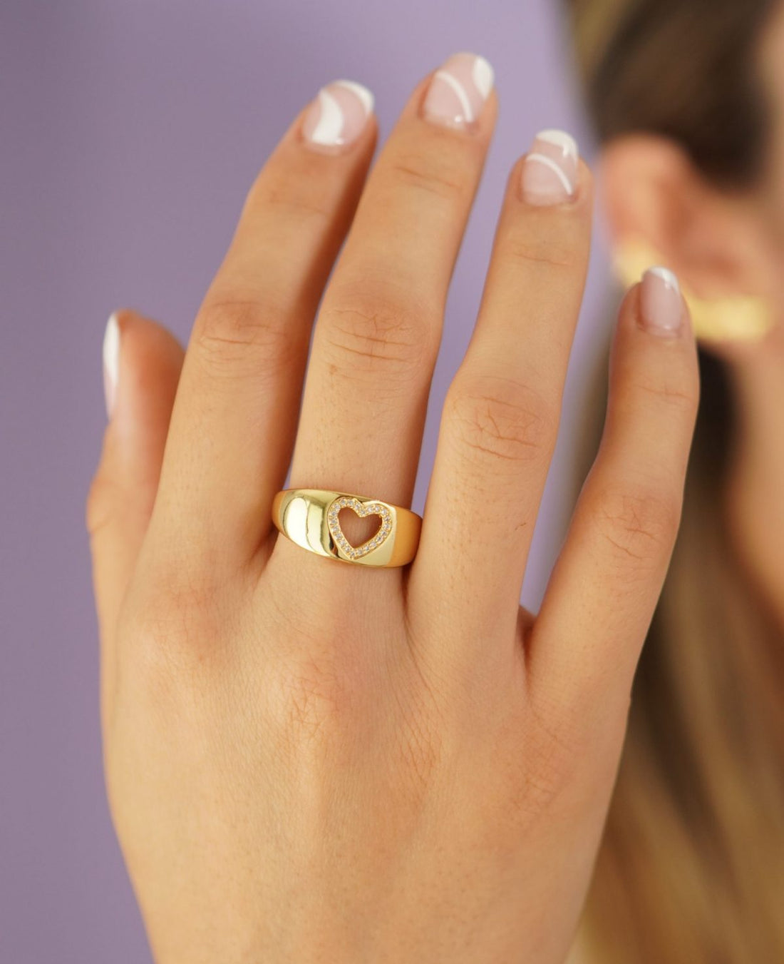 Anillo Corazón Silueta Dorado 2839: Ref