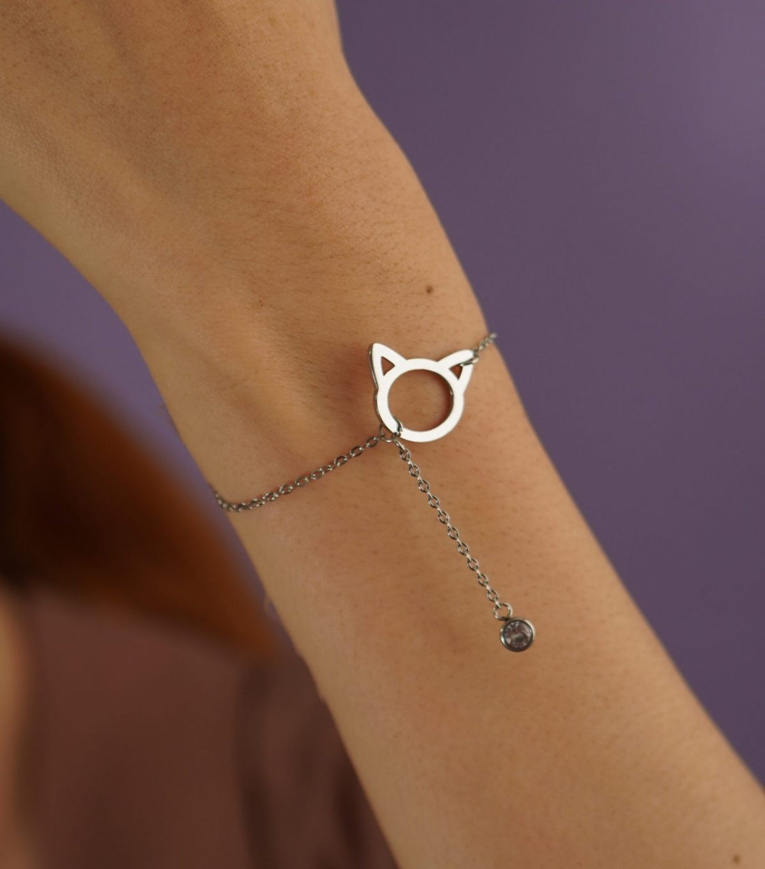 Pulsera Gato Plateada Ref: I408