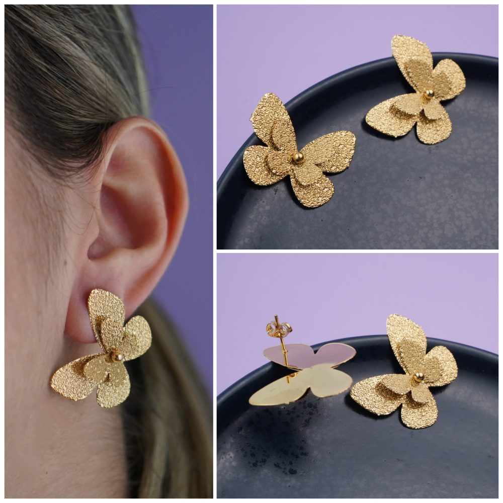 Aretes Mariposas Martillados 1988: Ref