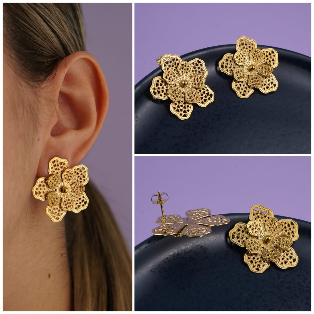 Aretes Flor Malla 2889: Ref