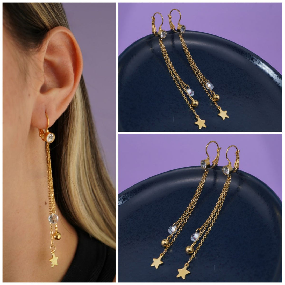 Aretes Estrellas Cristales 4034:Ref