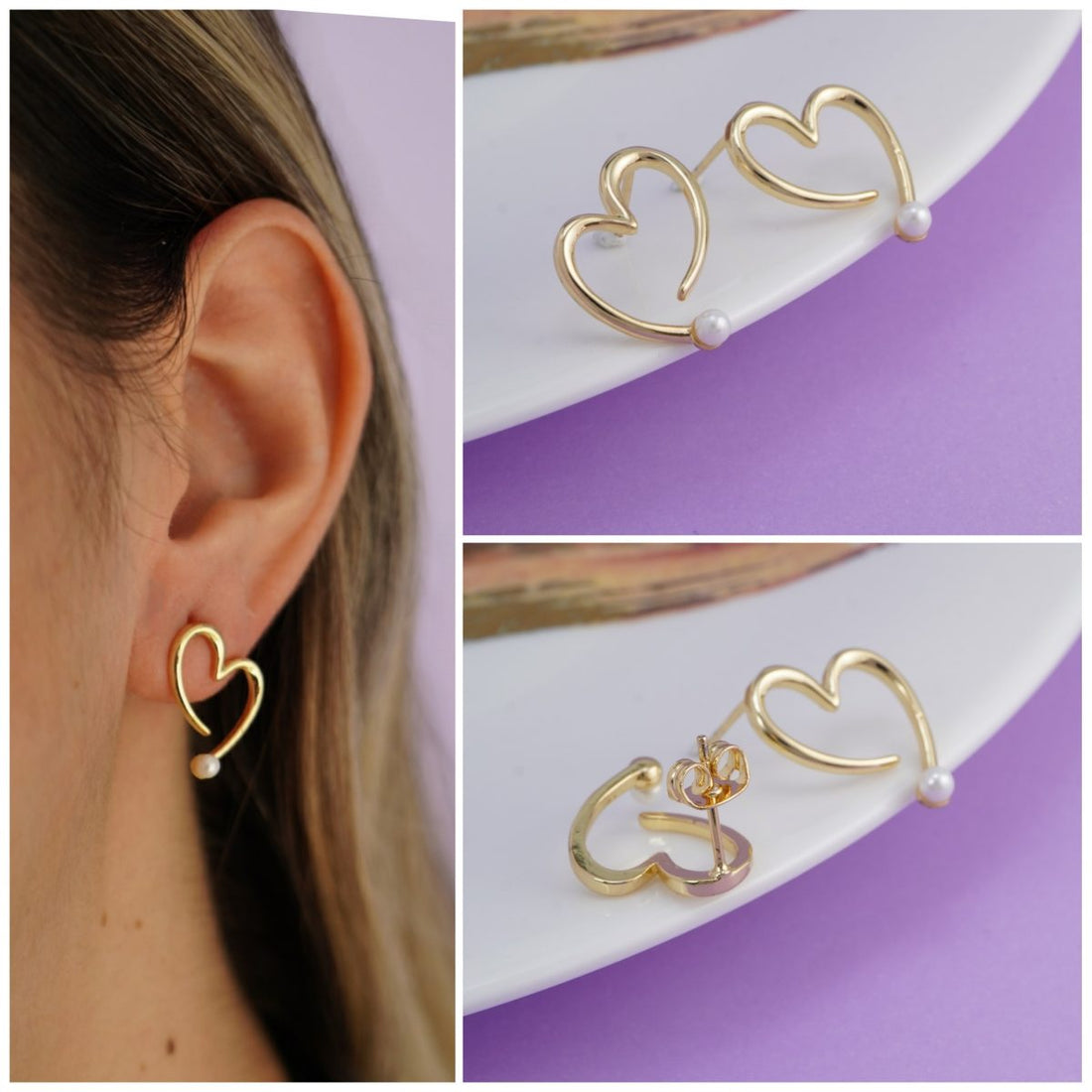 Aretes Corazón irregular Perla 99702:Ref