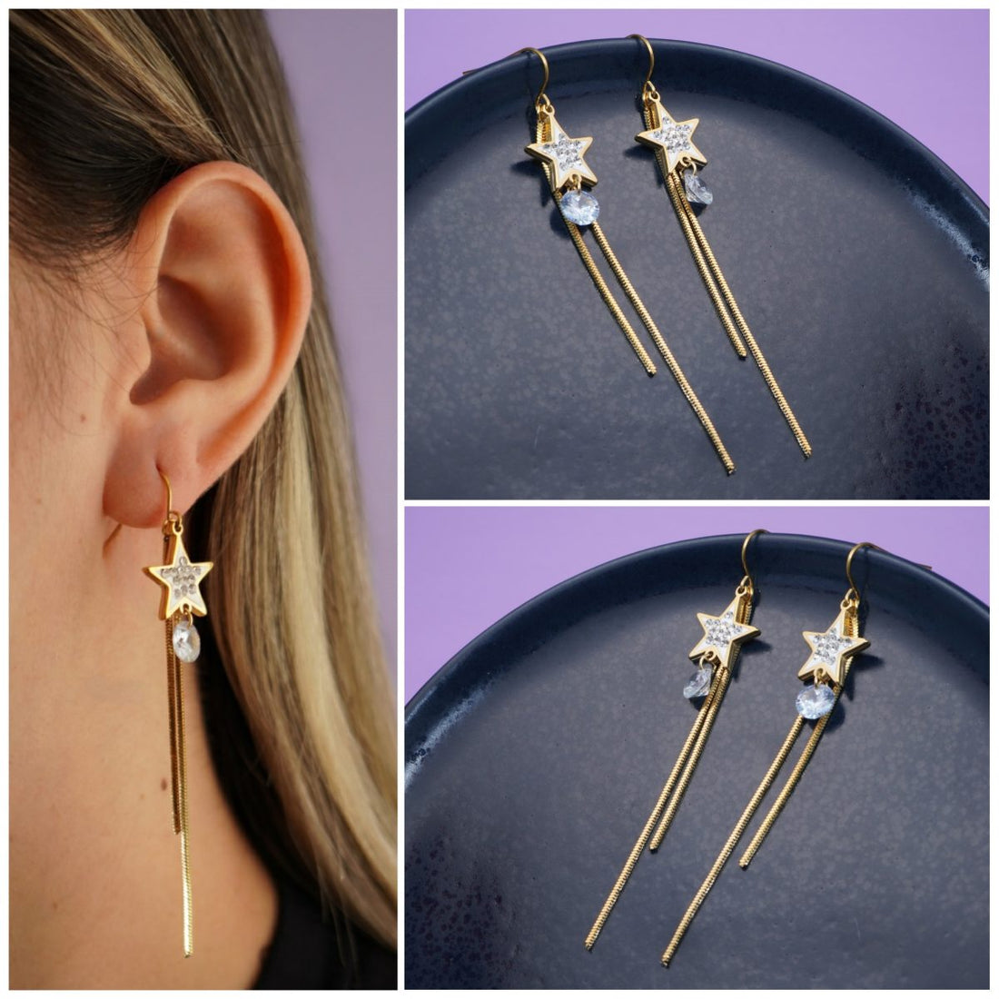 Aretes Estrellas Lazo 3035:Ref