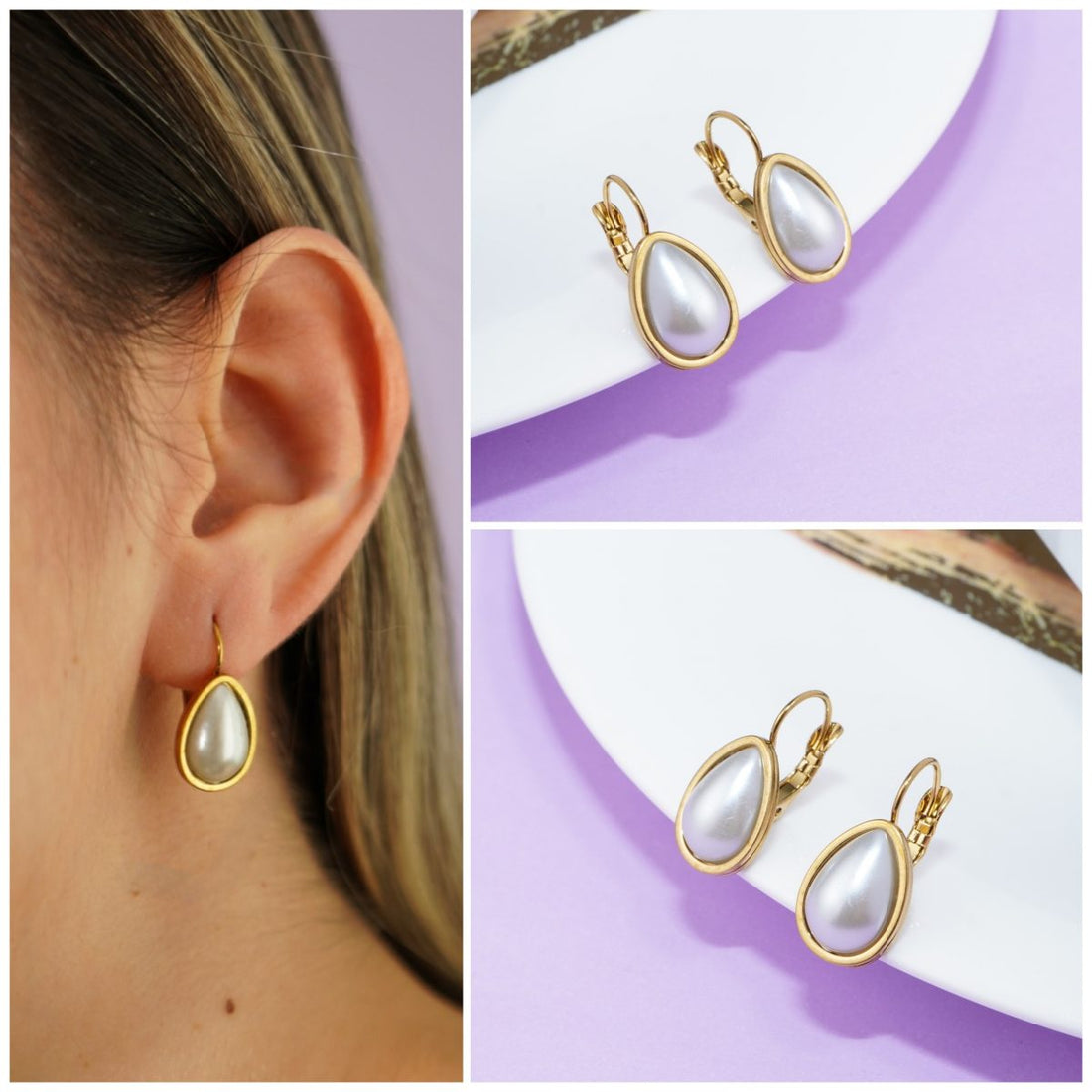 Aretes Gota Perla B901: Ref