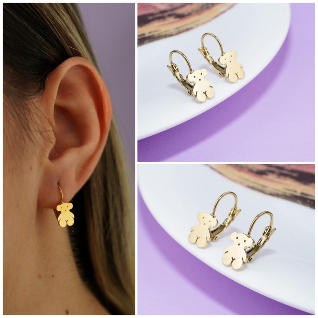 Aretes Ositos Gancho B1002: Ref