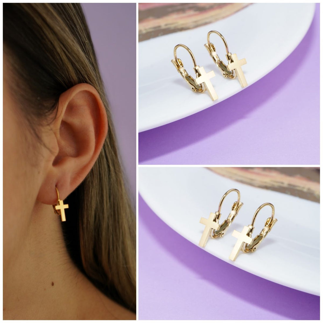 Aretes Cruces Gancho B882: Ref