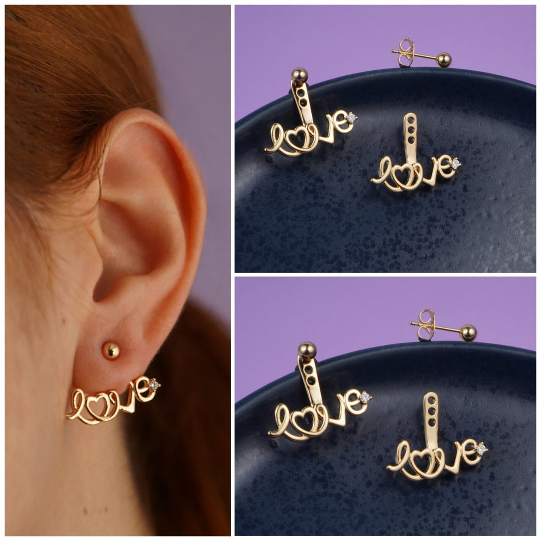 Aretes Love Dorados Ref: B321