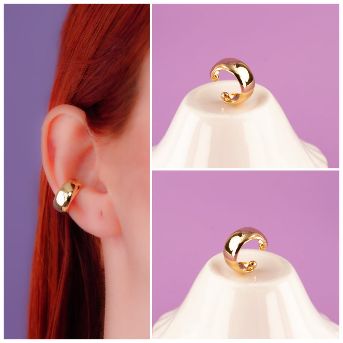 Ear Cuff Liso Dorado Ref: E047