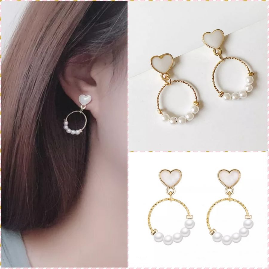 Aretes Corazón Perlas 1061: Ref