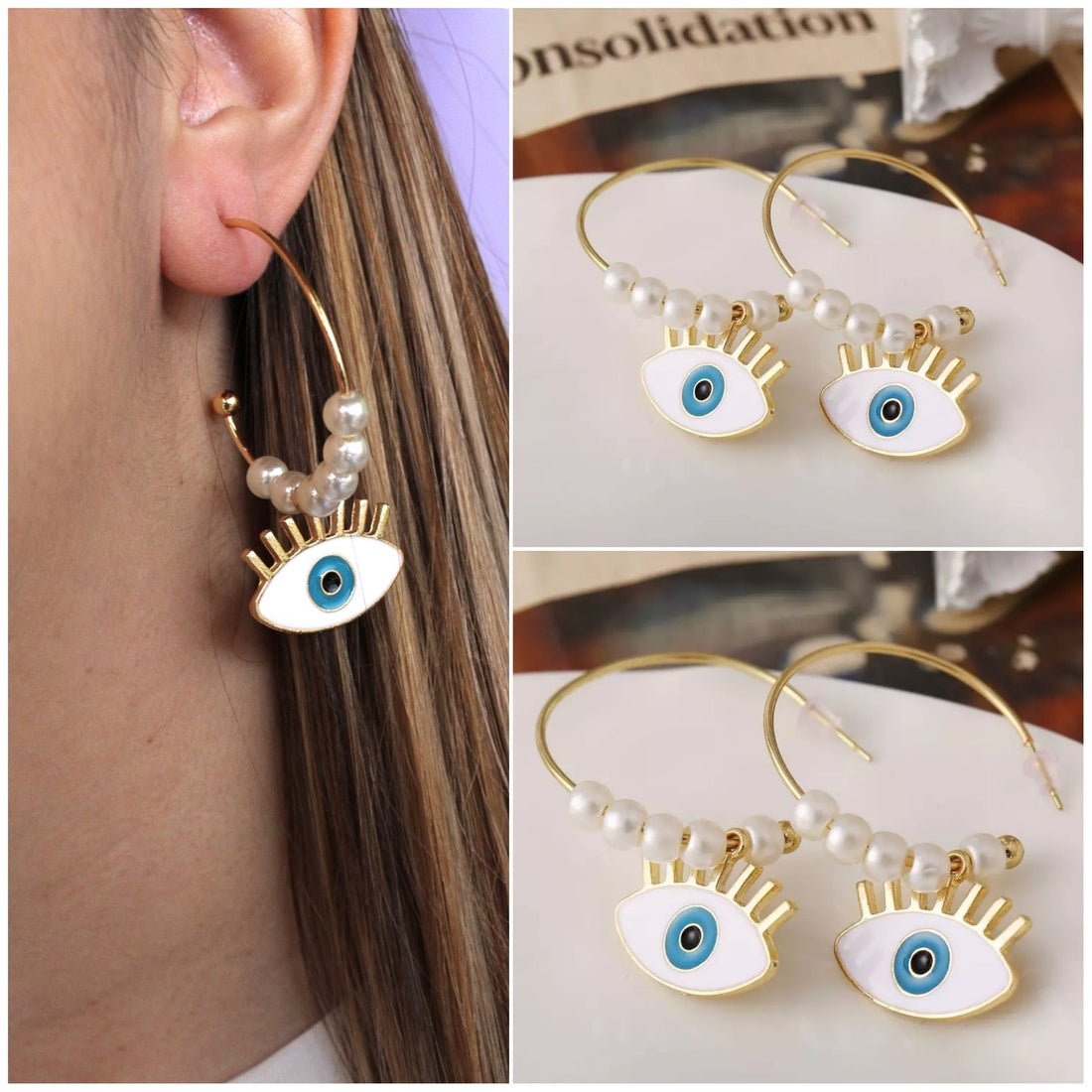 Aretes Ojos Perlas 1592: Ref