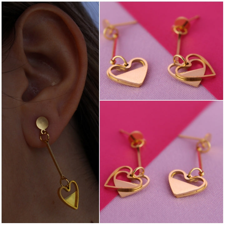 Aretes Corazones Péndulo 792: Ref