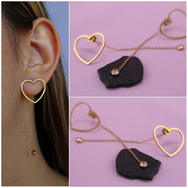 Aretes Corazones Cadena 1242: Ref