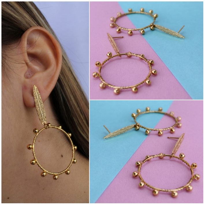 Aretes Pluma CÃ­rculo 99987: Ref