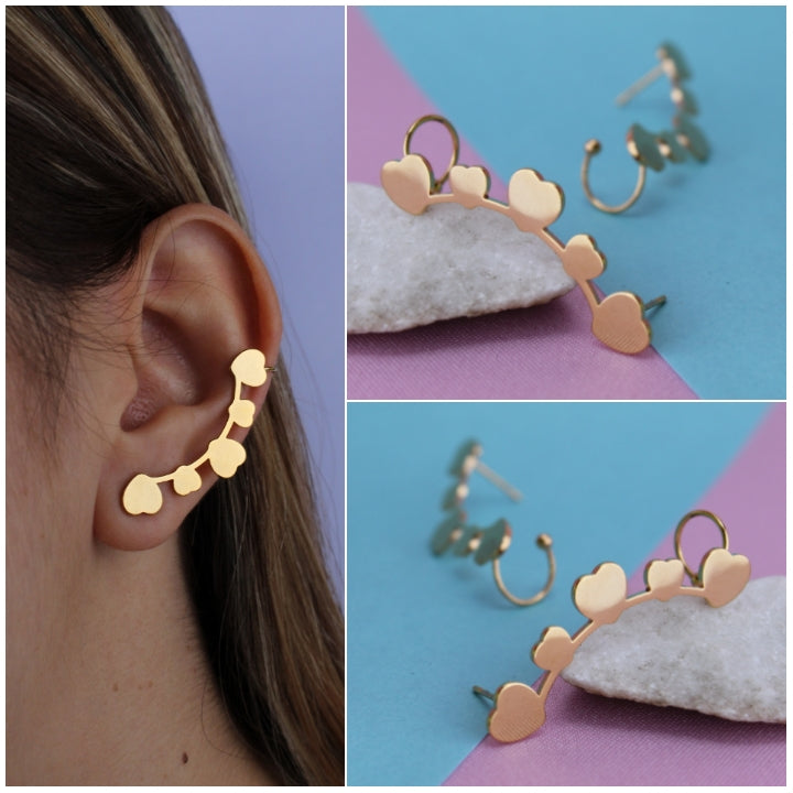 Par Ear Cuff Corazones Acero 1451: Ref