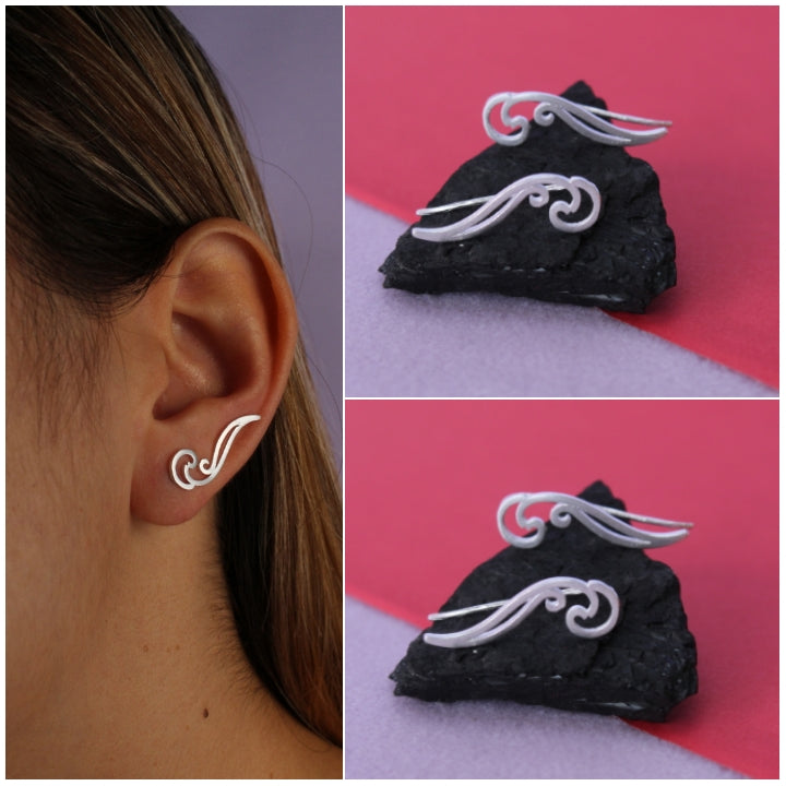 Aretes Suspiro Plateados 2087: Ref