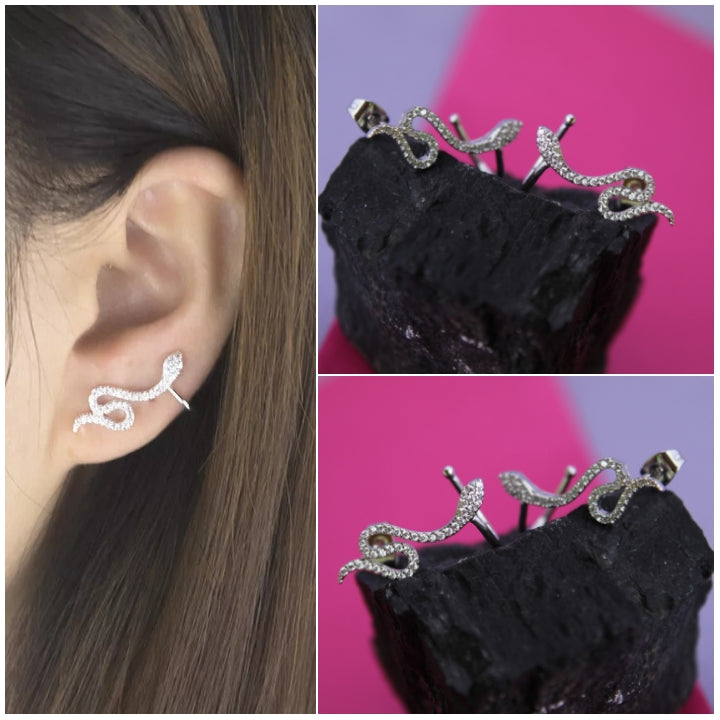 Par Ear Cuff Serpiente Plateados 1535: Ref