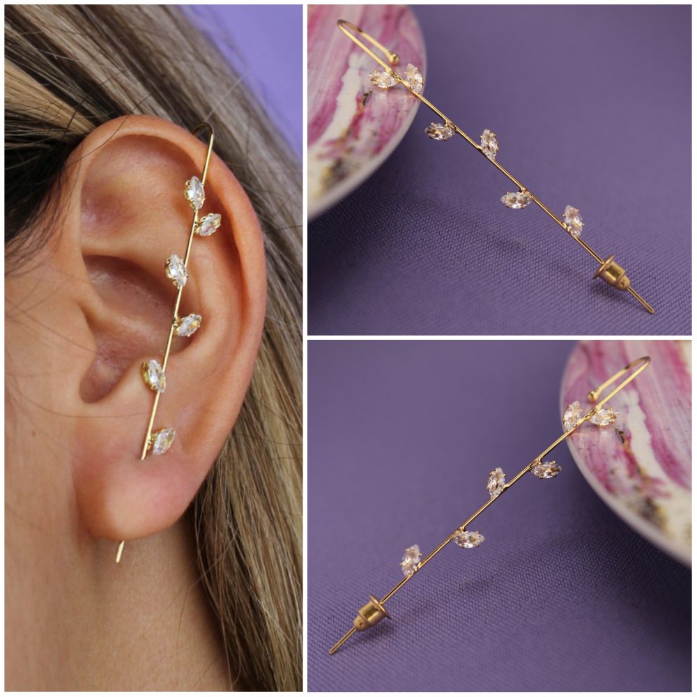 Ear Cuff Bastón Cristales 1794: Ref