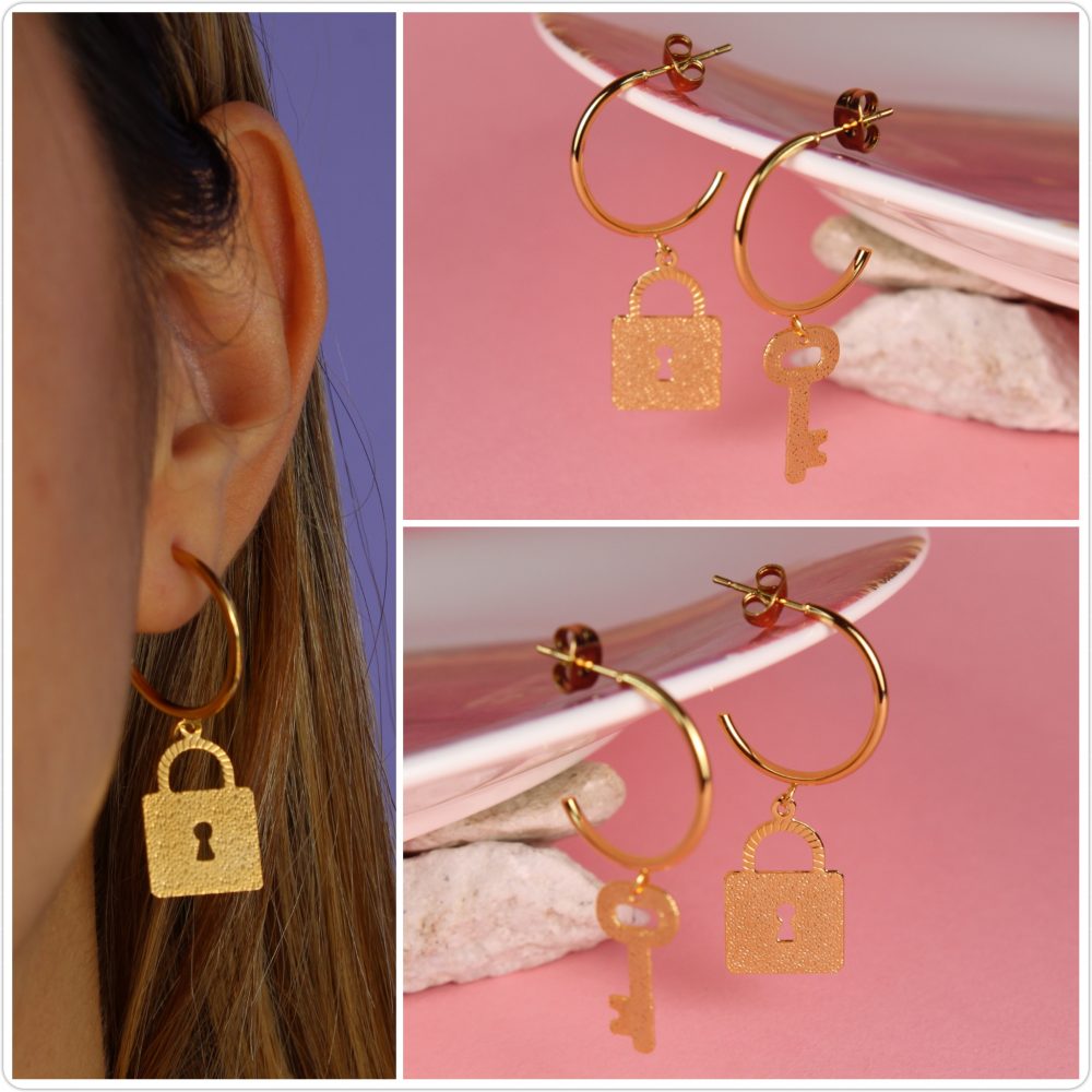 Aretes Llave Candado 99975: Ref