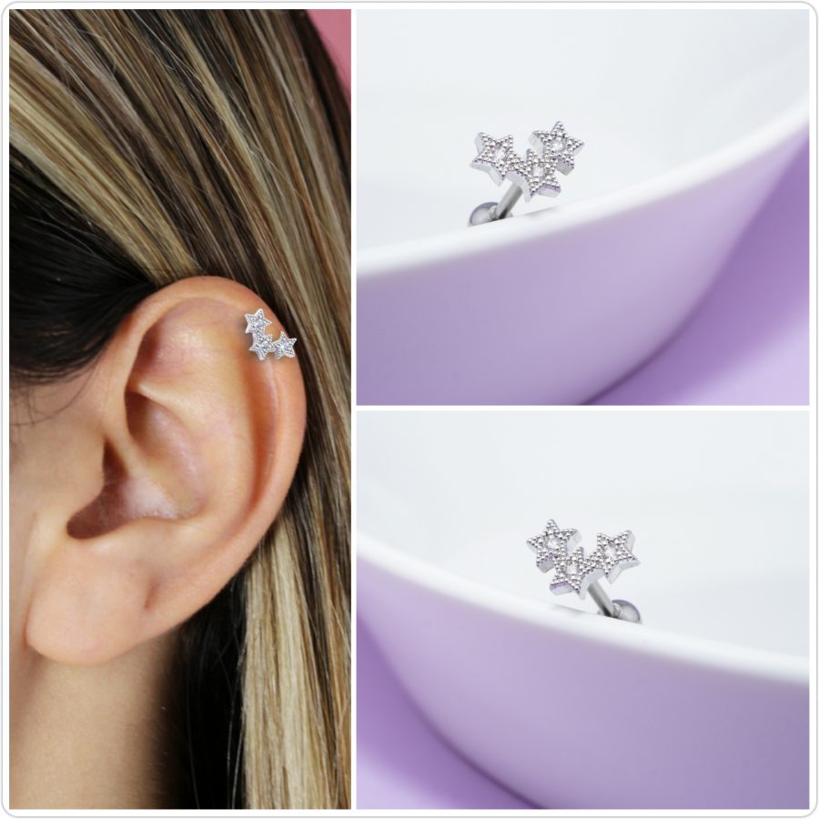 Piercing Tres Estrellas Plateadas 2091: Ref