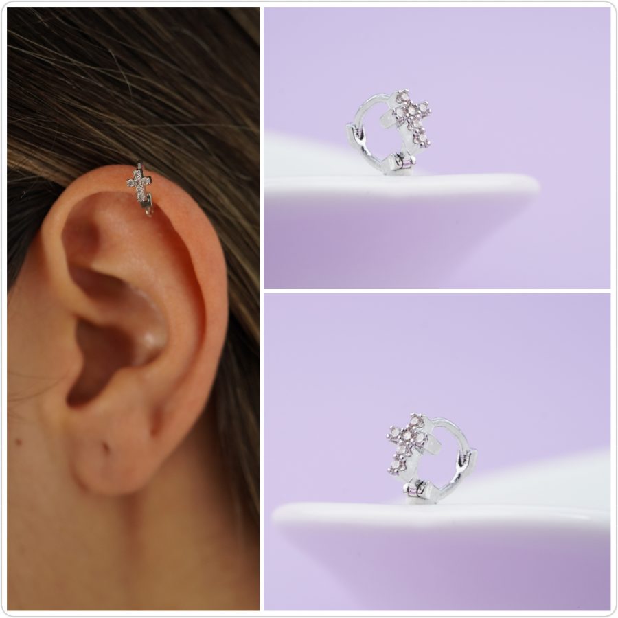 Piercing Argollita Cruz Plateado 99716: Ref