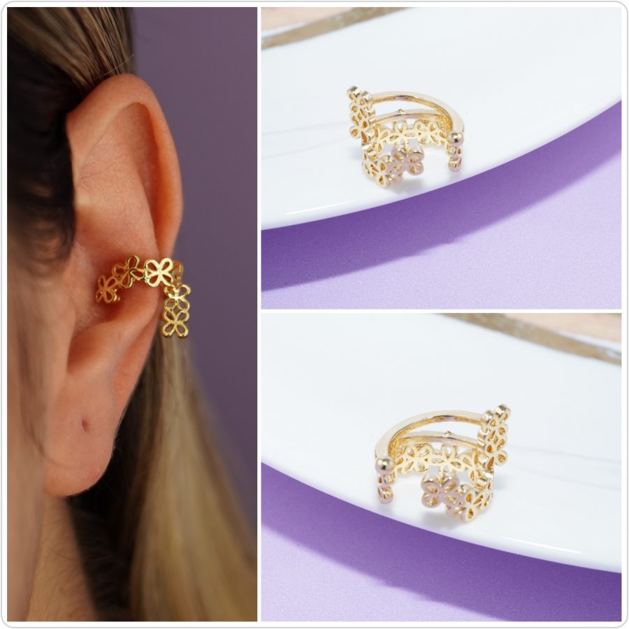 Ear Cuff Flores Dorado 2698: Ref