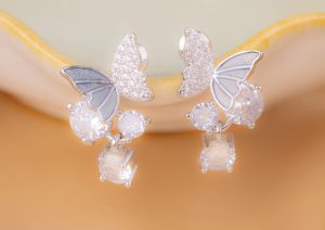 Aretes Liriel Plateados Ref:B2224